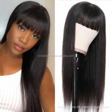 Wholesale 613 Blonde Wig Machine Made None Lace Front Wig Brazilian Straight Human Hair Wigs With Bangs